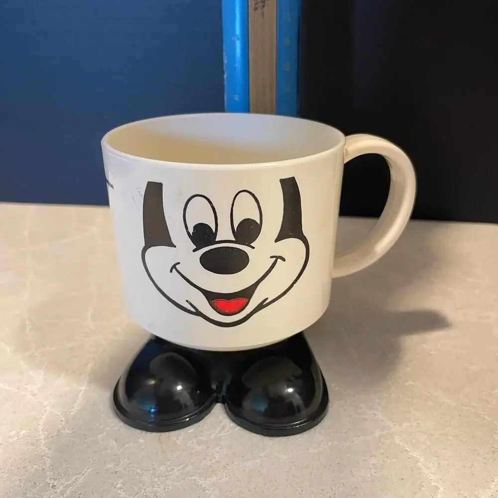 Vintage Mickey Mouse mug with feet Disney character kids cup mickey printed